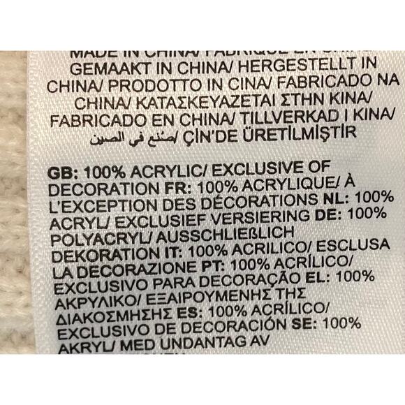 Timberland Cream and Tan Plaid Knit Scarf, One Size - Picture 7 of 7